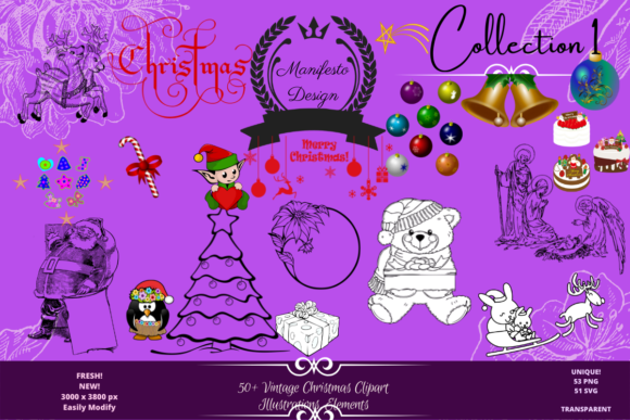 50 Gorgours Christmas Clipart: Perfect for Festive Graphics