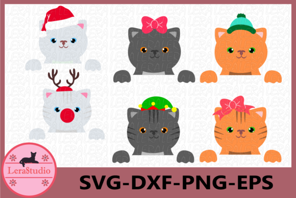 Cat Christmas, Cat Face: Festive Graphics for Handmade Creations