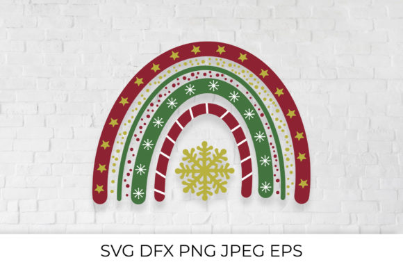 Christmas Boho Rainbow: A Festive Embroidery Design