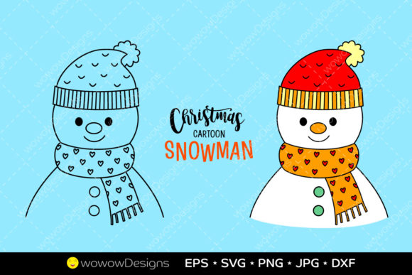 Christmas Cute Cartoon Snowman: A Versatile Graphics Asset