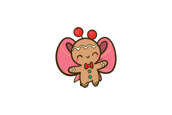 Christmas Gingerman Bow Pink Svg: A Festive Graphic for Creative Projects