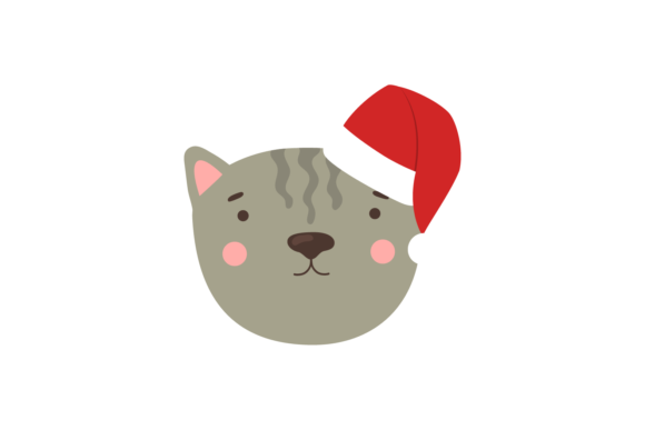 Christmas Hat and Animal Head Cat Svg: A Versatile Graphic for Publishers