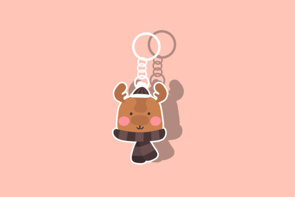 Christmas Key Chain Deer: A Festive Graphic for Crafters