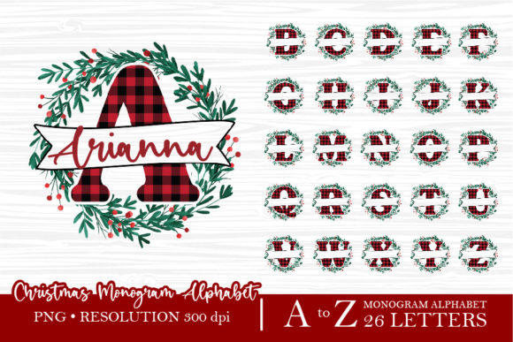Christmas Monogram Sublimation Alphabet: A Festive Graphics Must-Have