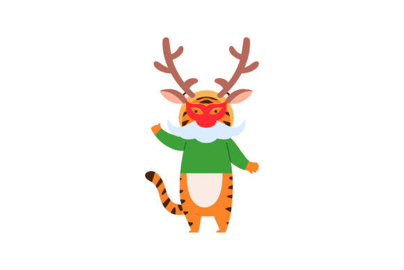 Christmas Tiger Animal Decoration Deer: A Versatile Graphics Asset