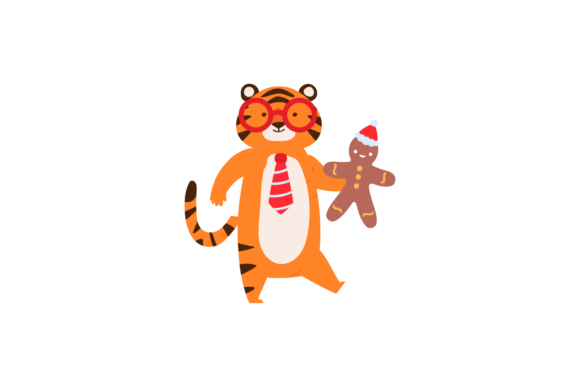 Christmas Tiger Animal Winter Decoration: A Versatile Graphic