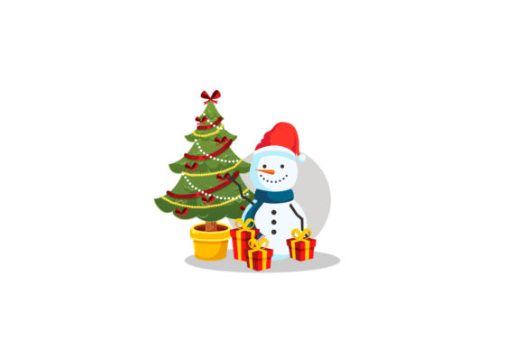 Christmas Tree, Snowman, and Gift: A Versatile Graphic for Holiday Designs