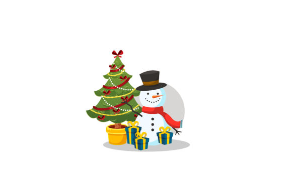 Christmas Tree, Snowman, and Gift Graphics for Local Branding