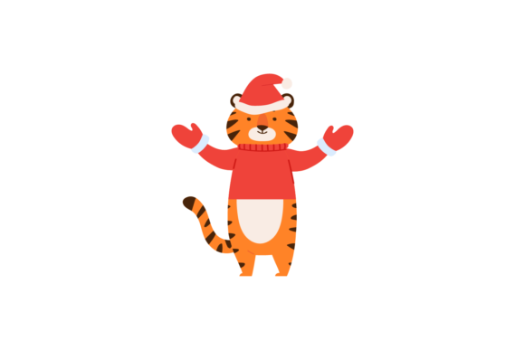 Christmas Winter Tiger: A Festive Graphic for Local Brands
