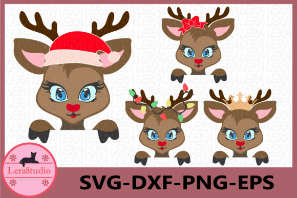 Deer Face, Christmas: A Festive Graphic for Your Illustrations