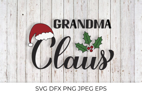 Grandma Claus Calligraphy: A Charming Graphics Illustration