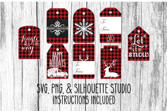 Red Buffalo Check Christmas Tags: A Graphic Design Asset for Creative Marketers