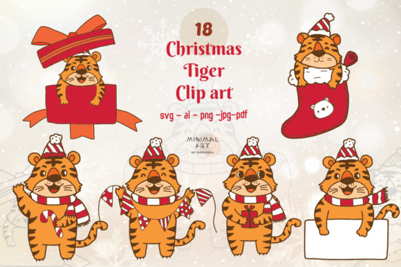 Review: 18 Christmas Tiger Cute Clip Art for Creative Graphics