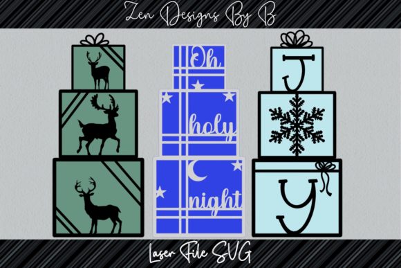 Standing Christmas Presents Laser File: A Graphics Gem